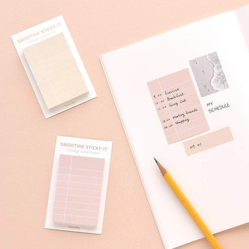 Monolike Smoothie College Ruled Sticky-it, 5p Set, Self-Adhesive Memo Pad, 50 Sheets