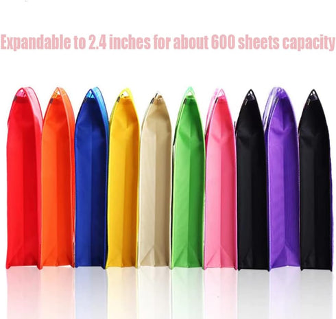 Plastic Document File Folder, A4 Size Expandable Poly Envelopes, Waterproof Transparent File Pouch with Snap Closure &