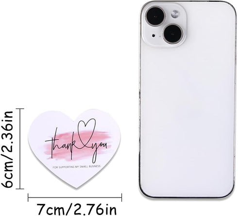GINCEVHY 150 2.36 2.76 Pcs Love Heart Shaped Thank You Cards, x Blank Notecards For Handwritten Message, Greeting Cards