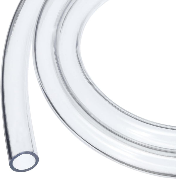 3/8" x 1/2" Clear Plastic PVC Tubing, 25ft Flexible Vinyl Tube for Garden Irrigation, Water Hose, Aquarium