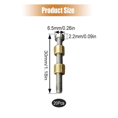 Knife Handle Fasteners, 8mm 5/16" Nut Rod Love-Less Bolts Knife Making Handle Fasteners Brass Scales Brass Screw Knife Maker Tactical Survival Knife Shaft Fastener for Knife Handle Repair (10)