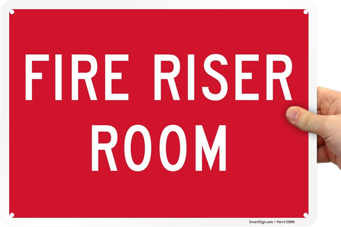 "Fire Riser Room" Sign By SmartSign | Aluminum 10" x 14"