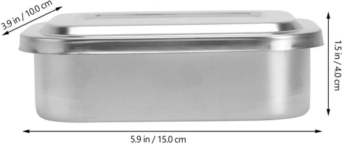 Baluue Medical Surgical Trays Stainless Steel Instrument Tray with Lid, Sterilization Trays Organizer 6 Inch Thicken Container for Lab Instrument Supplies Tattoo Tool