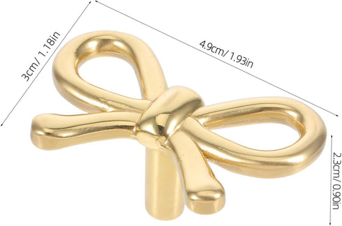 POPETPOP Brass Bow Drawer Pulls Vintage Bowknot Cabinet Handle for Dressers Wardrobes Shoe Cabinets Bedside Tables