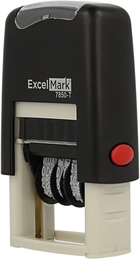 ExcelMark Scanned Date Stamp - Compact Size, Blue Ink