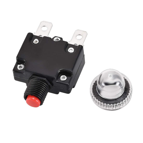 uxcell Thermal Circuit Breakers 5A 125/250V AC 32V DC Push Button Reset Overload Protector Switch with Waterproof Cap 2 Pcs