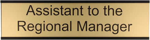 ExcelMark Assistant to the Regional Manager Desk Plate – Gold Name Plate with Black Holder, 2" x 8"