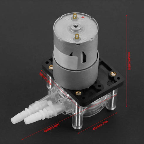 Walfront DC 12V High Peristaltic Pump, Modern Style, 400ml/min Flow Rate, Transparent Silicone Tube