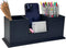 UnionBasic Black Desk Organizer - Leather Multi-Compartment Pen Holder for Office Stationery Organization