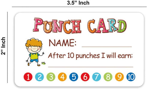 Punch Card, 100pcs Reward Incentive Cards for Teacher, Behavior Chart for Kids, Homeschool Classroom Supplies
