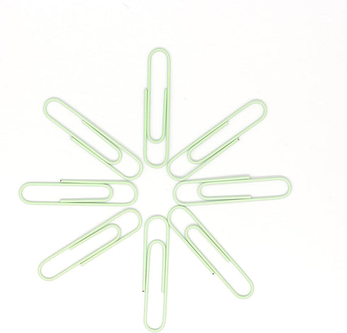 Large Paper Clips - Jumbo 50mm, 2 inches, Smooth, 100 Pcs/Box (Light Green)