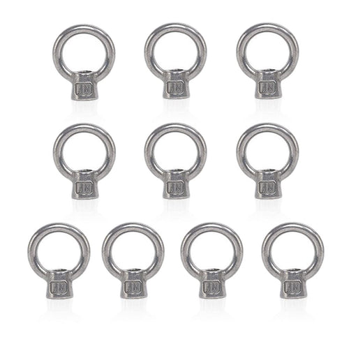 Lependor M8 Metric Ring Shape Lifting Eye Nut, 304 Stainless Steel Fastener, 10 Pcs M8 (5/16")