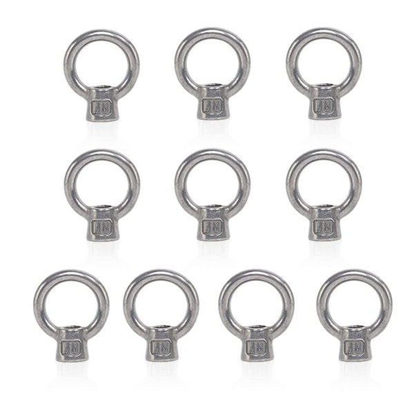 Lependor M8 Metric Ring Shape Lifting Eye Nut, 304 Stainless Steel Fastener, 10 Pcs M8 (5/16")