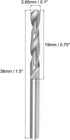 uxcell 2.65mm Solid Carbide Drill Bits Straight Shank for Hard Steel, Stainless Steel Alloy, Hardened to 50 HRC, 2 Pcs