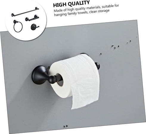 Bathroom Towel Rack Black Stainless Steel Combination Modern Freestanding Design for Efficient Bathroom Storage