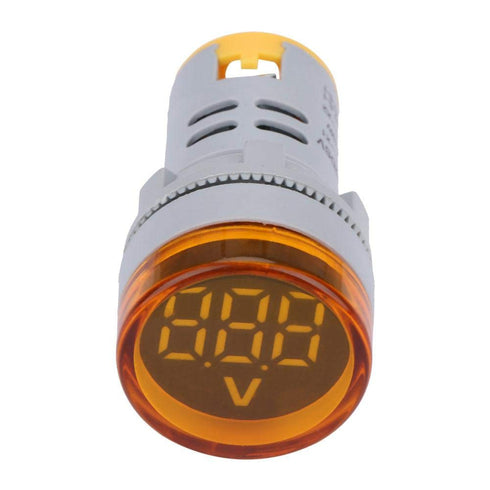 YWBL-WH DC Voltage Display, Digital LED Voltmeter 6-100V Monitor Round Lamp Tester Indicator Light Panel