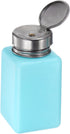 HARFINGTON Solvent Alcohol Dispenser, 180ml Push Down Liquid Dispenser Pump with Stainless Steel Lid, Blue