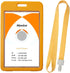 Hovico ID Badge Holder with Lanyard, Vertical Double Sided Transparent Waterproof Name Card Holder (Yellow)