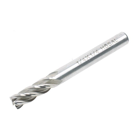 AUTOTOOLHOME 1/4 inch HSS 4 Flutes End Mills Milling Cutter End Drill Bit Straight Shank Pack of 2 CNC Milling Drill