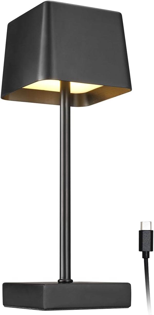 Globe Electric 12" Cordless Portable Outdoor Solar Operated LED Table Lamp, Matte