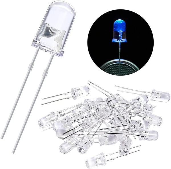 EBOOT 100 Pieces Clear LED Light Emitting Diodes Bulb LED Lamp, 5 mm (Blue) by EBOOT