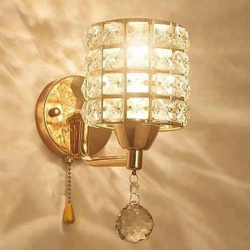 TEEM Set 2, E26 -Bulbs Modern Luxury Gold Crystal Wall Sconces of Hardwired Lights Standard Socket Decorative Light