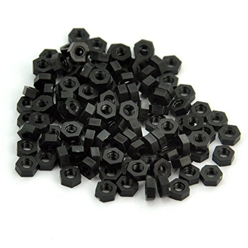 Electronics-Salon Metric Black Nylon Hex Nut, Hexagonal