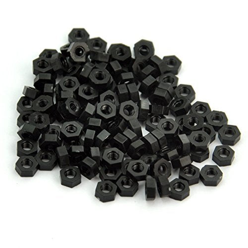 Electronics-Salon Metric Black Nylon Hex Nut, Hexagonal