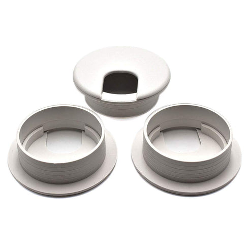 3 Pack 2 inch(50mm) White Desk Hole Cover Grommet - ABS Plastic Wire Organizers for Computer Desk Cabinet