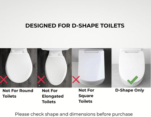 Generic Soft Close D-Shape Toilet Seat, Durable Thermoplastic Toilet Seat Cover with Quick Release Hinges, Easy