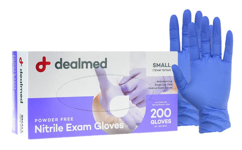 Dealmed Medical Exam Gloves - 200 Count Small Nitrile Disposable Gloves, Non-Irritating Latex Free for Medical Use