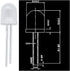 50pcs 10mm 2pin 10mm 9k x Round Diffused LED Light Diffused LED MCD White