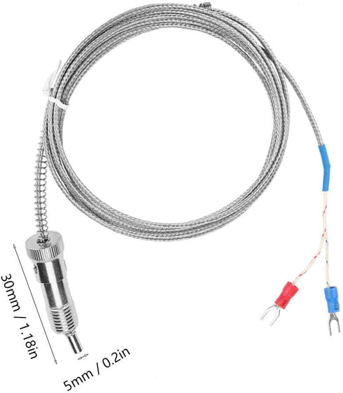 K Type Thermocouple, Bayonet Compression Spring Temperature Sensor Probe 0-400°C (Optional) (5 m)
