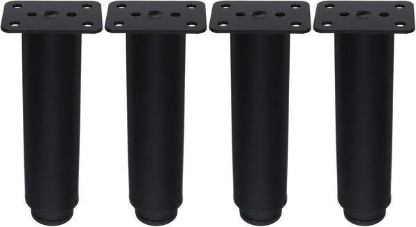 Homoyoyo 4pcs Adjustable Height Metal Sofa Legs Furniture Leveling Feet Black Metal