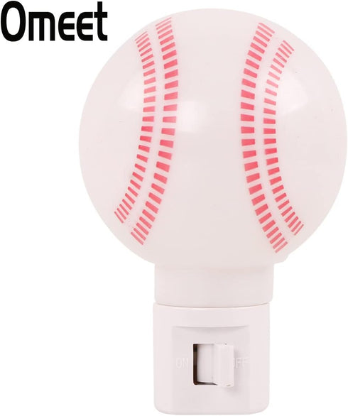 Omeet 2 Pack Warm White - Upgraded Version LED Plug-in Night Light for Kids - Baseball Shaped Lamp Take Good Care