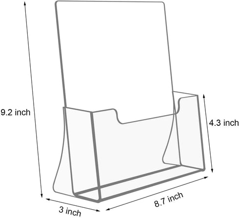 8.5 11 inches 2 Pack, Countertop NIUBEE Acrylic Brochure Holder x Clear Acrylic Literature Holder Plastic Flyer Display