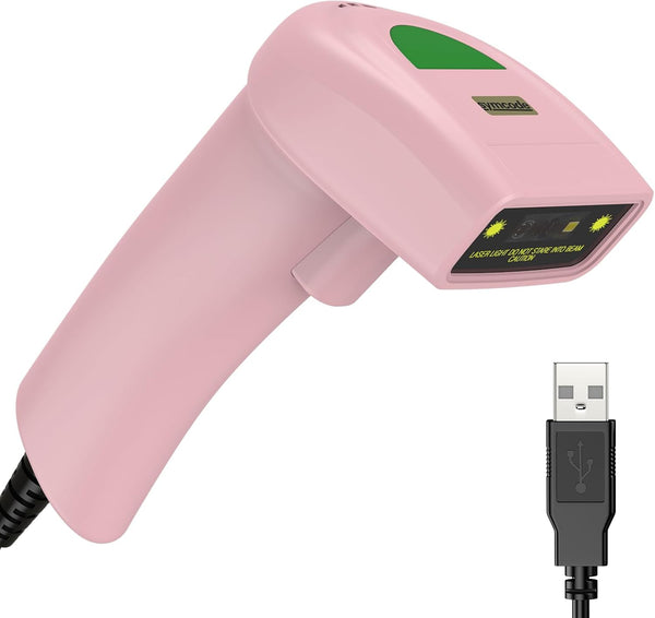 symcode USB 1D Barcode Scanner, Handheld Wired CCD Laser Barcode Reader Scanner Supports