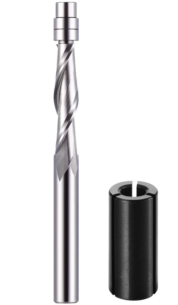1/4-Inch Shank Spiral Flush-Trim Router Bit, Solid Carbide Up Cut CNC Router Bit