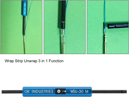 Wire Wrap Tool, 3-in-1 Function Single Stranded Wire Wrap Strip Hand Tool for Awg 30 Wire Stripper Tool Drill Wire Stripping Tool(WSU-30m)