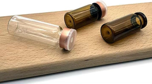 10ml Glass Bottle, Sterile Transparent Vial, Lab Sample Vial with Self Healing Injection Port, Flip Off Aluminum Cap