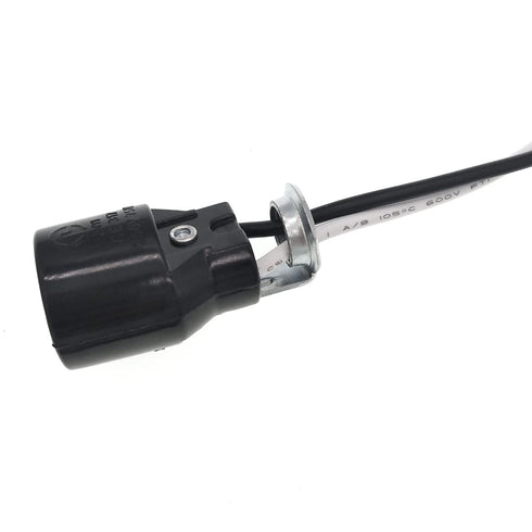 E17 5.9 Inch E17 Bulbs (Black,3 Pack) Intermediate Base Lamp Holder,TWDRTDD US Standard Keyless Phenolic Socket