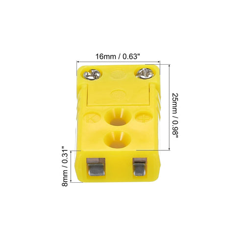MECCANIXITY Mini K Type Thermocouple Wire Connectors, Female Plug Adapter, High Temperature 15pcs
