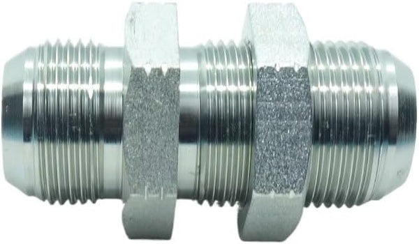 1 Piece 1" Male JIC (1-5/16"-12 Threads) Bulkhead Union Adapter Straight Hydraulic Steel Fitting Connector