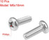 uxcell M6x18mm Machine Screws Pan Phillips Cross Head Screw 304 Stainless Steel Fasteners 10Pcs