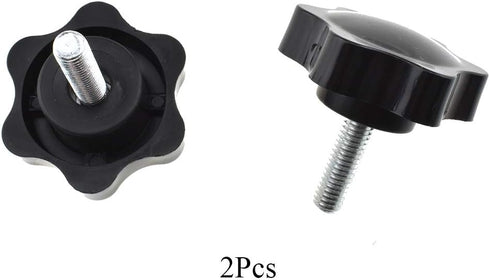 HAHIYO Hex Handle Threaded Knobs, M6 20mm Screw Length, Clamping Handgrip Nut Screw for Table Stand Deck (2pcs)