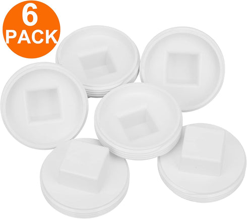 6Pack 3 Inch PVC Male Threaded Pipe End Cap SCH40, PVC NPT Male Plug Pipe Fitting