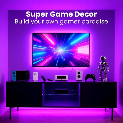 16.4FT 45-85 inch VOLIVO LED Lights for TV, Led Backlight for TVs, Bluetooth RGB LED Lights Behind Television