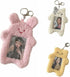 White Cartoon Plush Photocard Holder - Outdoor Girl Korean Style ID Card Cover, Protective Case for Student Badges