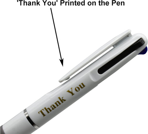 Maydahui 12PCS Retractable 3-in-1 Multicolor Ballpoint Pens, Thank You Pens for Office School Students Party