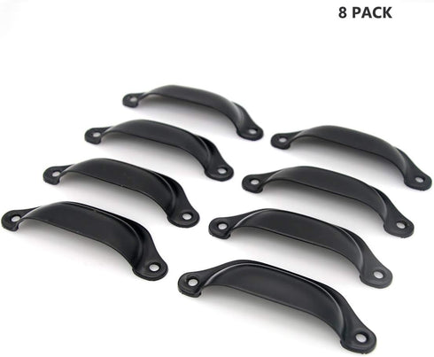 8 PCs Vintage Style Seashell Shaped Pulls - Cup Pulls - Drawer Handles Pulls with Black Finish - 3-17/64-in Length by 1-19/64-in Height by LXZ